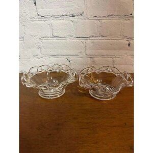 Vintage Duncan Miller Lace Edge Candle Holders Set of 2